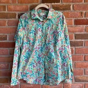J. Crew Colorful Floral Button Down Shirt